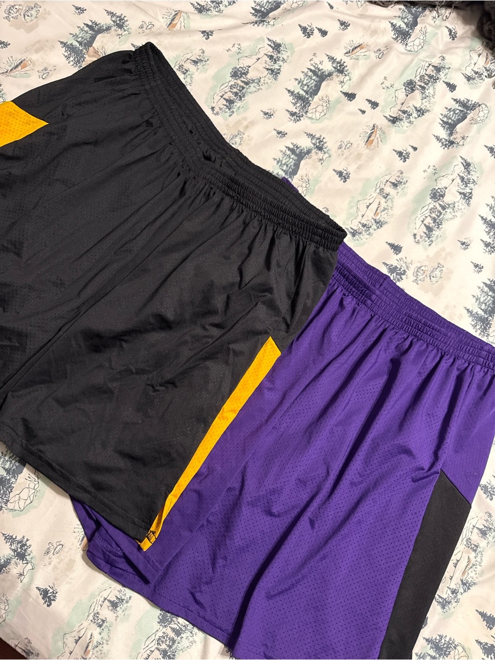 Augusta Sportswear NEW Adul Black and Purple Athletic Shorts with Accents